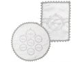 Matzah Cover and Afikoman Bag Set, White - Seder Plate Design