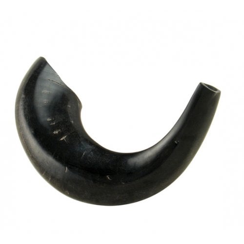 Medium Rams Horn Shofar with Dark Shades – Polished Finish
