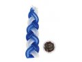 Medium Two in One, Braided Blue and White Havdalah Candle with Small Spice Box