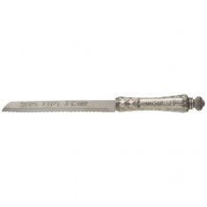 Metal Challah Knife with Decorated Round Handle