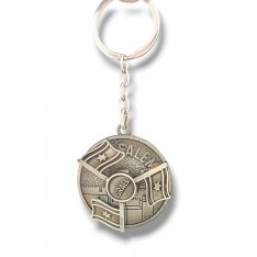 Metal Spinner Key Chain with Jerusalem Israel Flag Design and Travelers Prayer