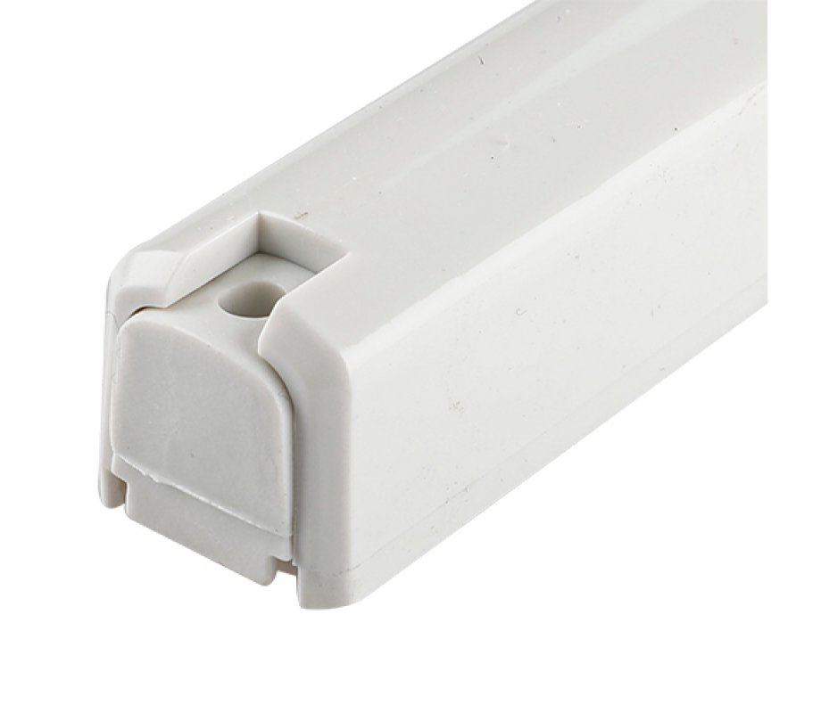 Metallic Look Mezuzah Case with Narrow White-Silver Stripes - Silver Shin