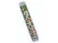 Mezuzah Case with Hamsa, Star of David and Jerusalem Images - Brown and Gold