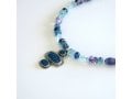 Michal Kirat Fluorite Beads Silver Necklace with Three Roman Glass Pendants