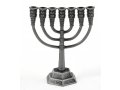 Miniature 7-Branch Menorah for Decoration, Pewter - 2.6 Inches Height