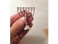 Miniature 7-Branch Menorah for Decoration, Silver - 2.6 Inches Height