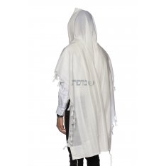 Modim Classic Wool Tallit Prayer Shawl - Pure White
