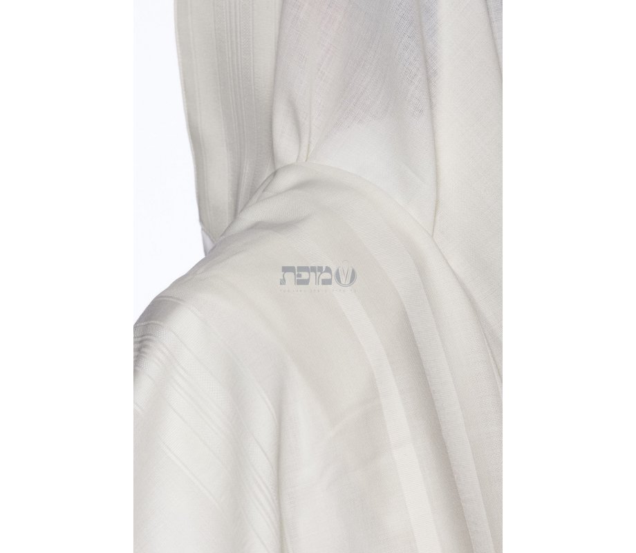 Modim Classic Wool Tallit Prayer Shawl - Pure White