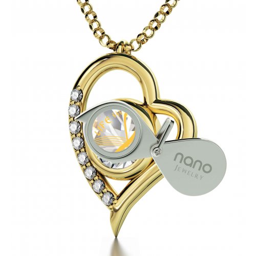 Music Heart Pendant By Nano - Gold