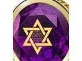 Nano Jewelry Gold Plated Round Star of David Jewelry with Song of Ascents - Purple