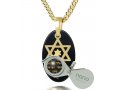 Nano Jewelry Gold Plated Song Of Ascents Star of David Pendant- No Frame