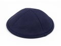 Navy Cloth Kippah with Attached Clip