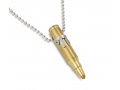 Necklace with Israeli Army M-16 Rifle Bullet Pendant and Chai - Ball Chain