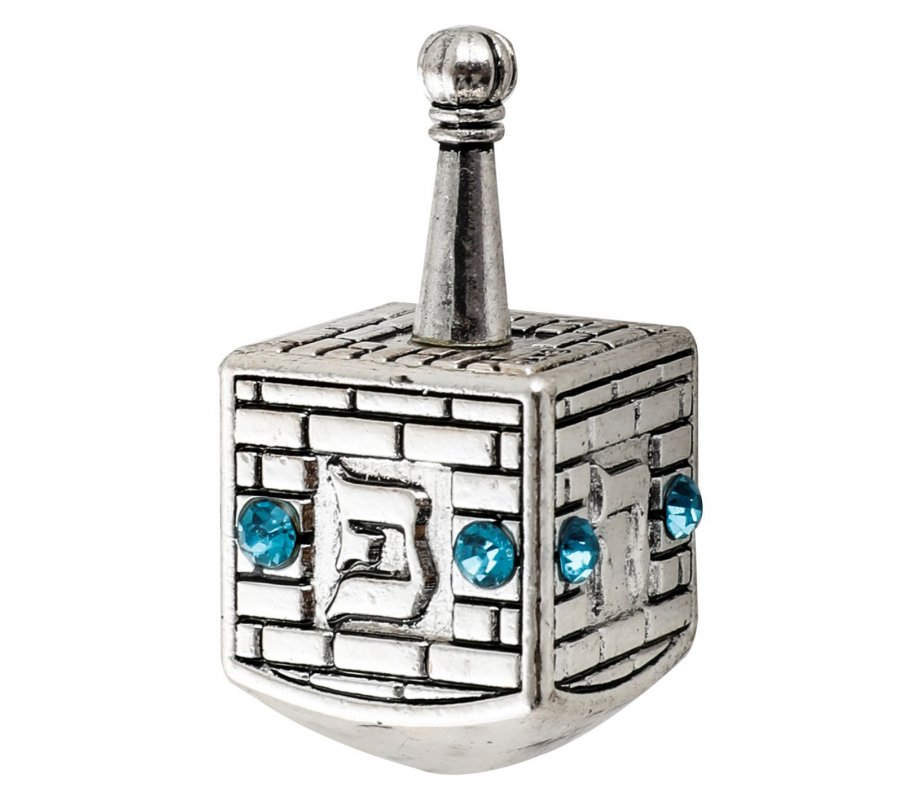 Nickel Chanukah Dreidel with Nes Gadol Haya Poh Letters