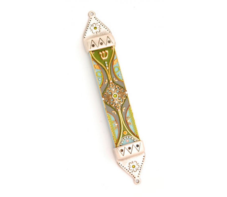 Oriental Green Mezuzah - Ester Shahaf
