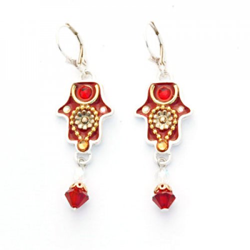 Oriental Hamsa Bead Earrings by Ester Shahaf