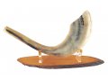 Oval Wood Shofar Stand with Lucite Clips – For Rams Horn Length 11-18 Inches