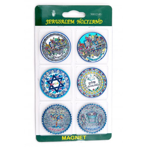 Pack of Six Luminous Fridge Magnets - Rich Armenian Holy Land Designs
