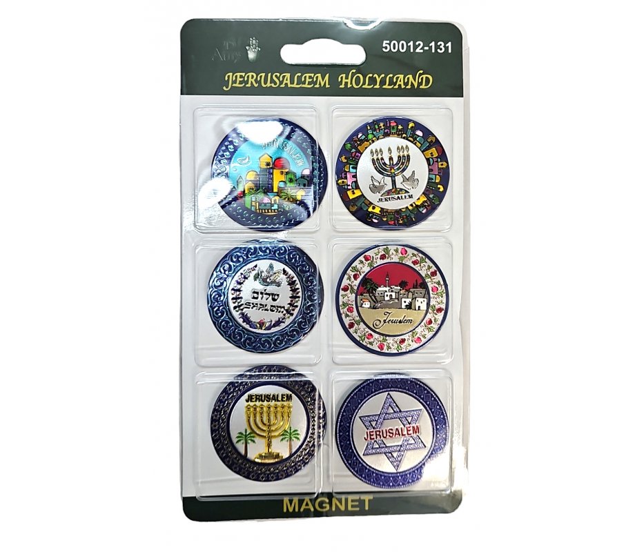 Pack of Six Luminous Fridge Magnets - Rich Holy Land Designs