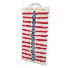 Package of 12 bracelets - Red Cord and Eye
