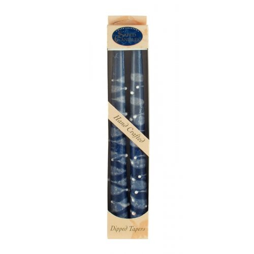 Pair of Galilee Handcrafted Decorative Taper Candles - Shades of Blue