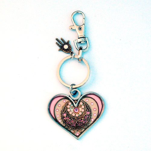 Pink Heart Keychain by Ester Shahaf