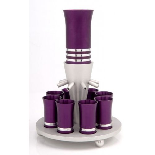 Purple Wine Fountain with 8 Cups by Agayof