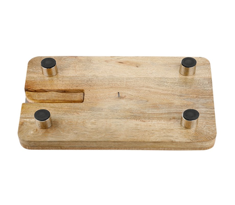 Raised Wood Challah Board with Dark Gray Epoxy Curved Vein - Matching Knife