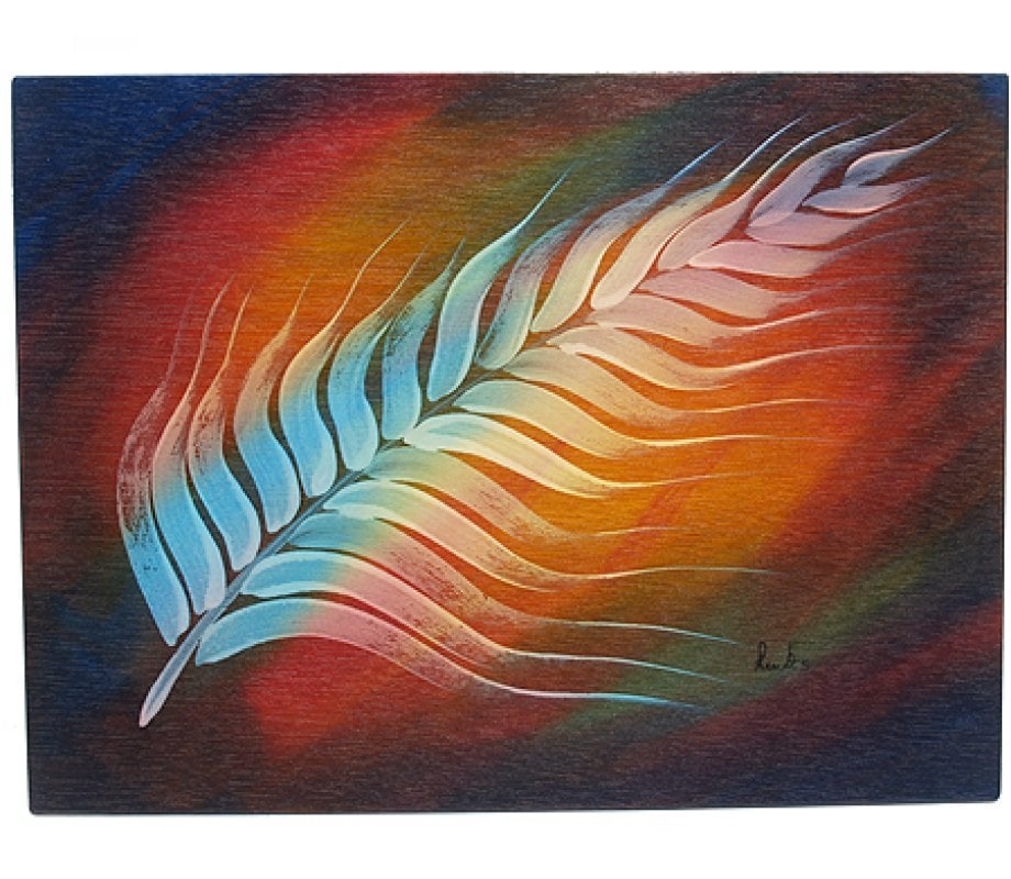 Rectangular Placemat White Plume by Kakadu Art