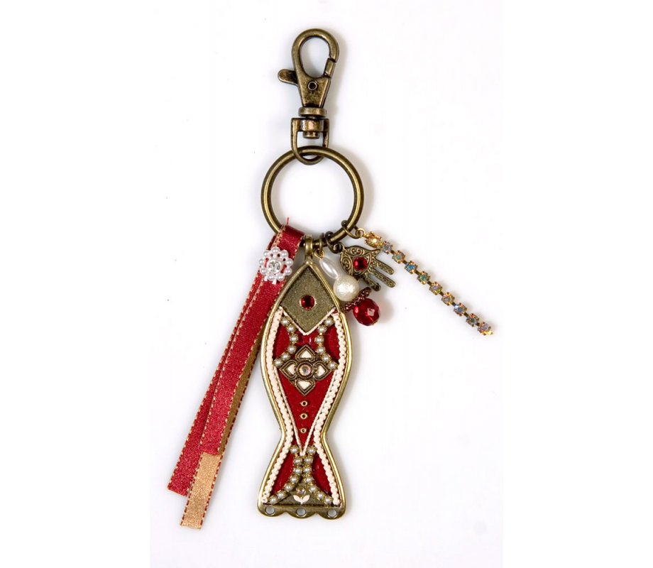 Red Fish Keychain by Ester Shahaf