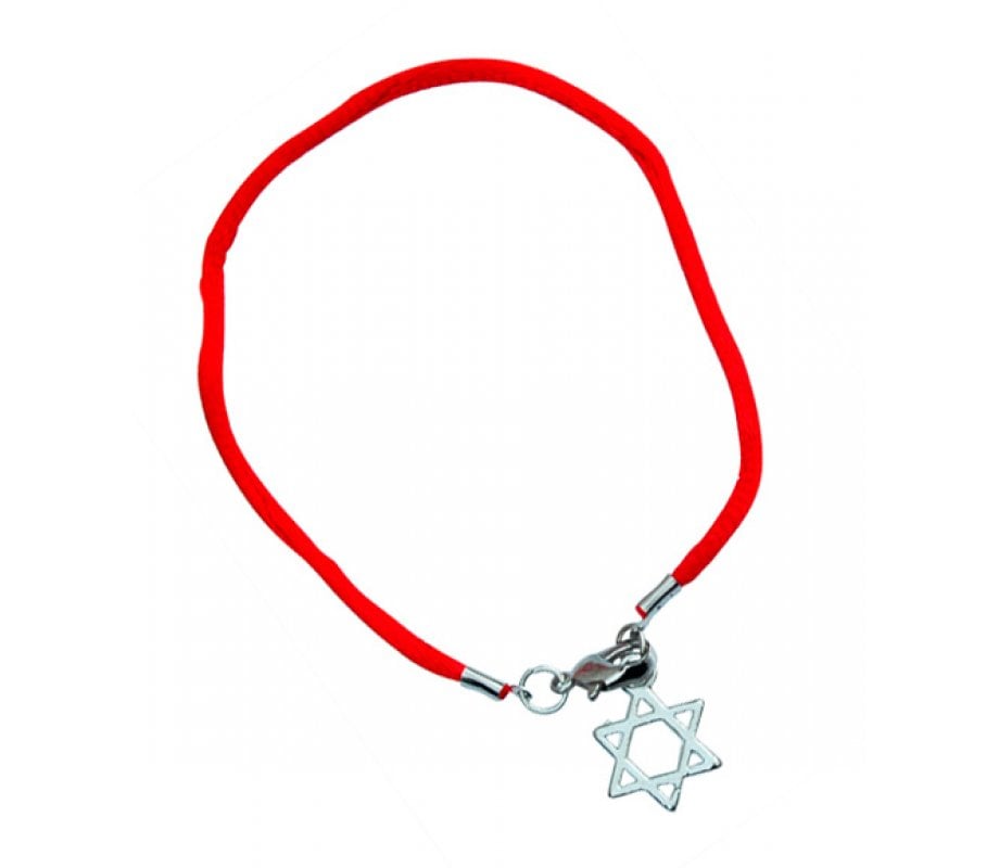 Red Thread Kabbalah Bracelet, Star of David Charm - Silver