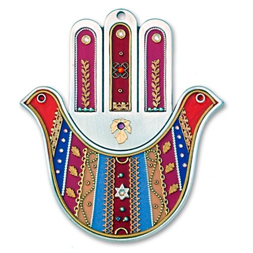 Red Wall Hamsa Hand by Esther Shahaf