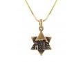 Rhodium Antique Bronze Finish Jerusalem Star of David Necklace