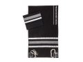 Ronit Gur Black Tallit Set With Gray Stripes