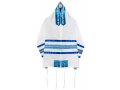 Ronit Gur Tallit, Bag and Kippah Set in Lively Shades of Blue Stripes