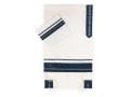 Ronit Gur Tallit Set with Elegant Blue Stripes