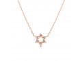 Rose Gold Plated Sterling Silver Necklace - Star of David with Zircons Pendant