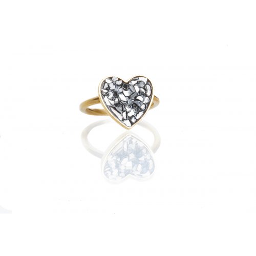 Rough Diamond Heart Ring by Chaya Elfasi