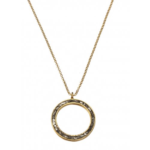 Rough Diamond Open Circle Necklace by Chaya Elfasi