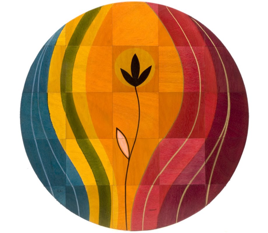 Round Floor Mat Sunset by Kakadu Art