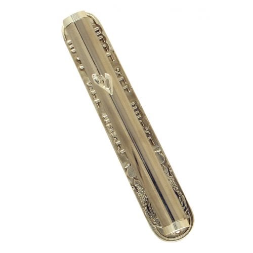 Round Silver color Blessing Mezuzah