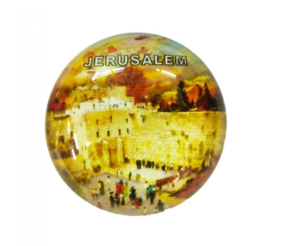Rounded Glass Magnet - Golden Western Wall