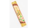 Rounded Mezuzah Case with Breastplate and Menorah Design - Off White & Burgundy