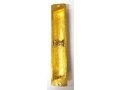 Rounded Mezuzah Case with Breastplate and Menorah Design - Off White & Burgundy