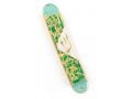 Rounded Mezuzah Case with Gleaming Jerusalem Images - Green, Gold and Off White