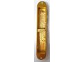 Rounded Mezuzah Case with Jerusalem, Menorah and Star of David - Purple