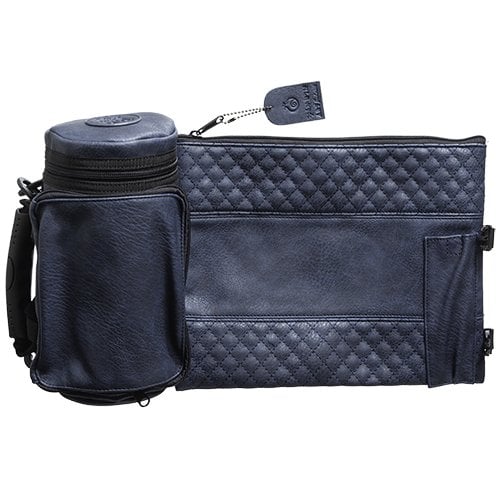 Set, Insulated Tefillin Holder and Weatherproof Tallit Bag - Dark Blue