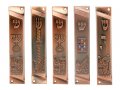 Set of 5 Mezuzah Cases with Decorative Judaic Motifs, Bronze - 4