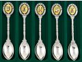 Set of 5 Spoons with Revolving Breastplate Design Handle