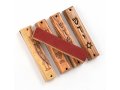 Set of Five Olive Wood Mezuzah Cases with Judaic Symbols - 3.5